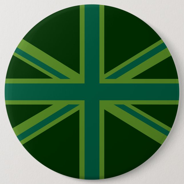 Badge Rond 15,2 Cm Drapeau vert Union Jack (Devant)