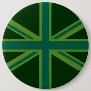 Badge Rond 15,2 Cm Drapeau vert Union Jack