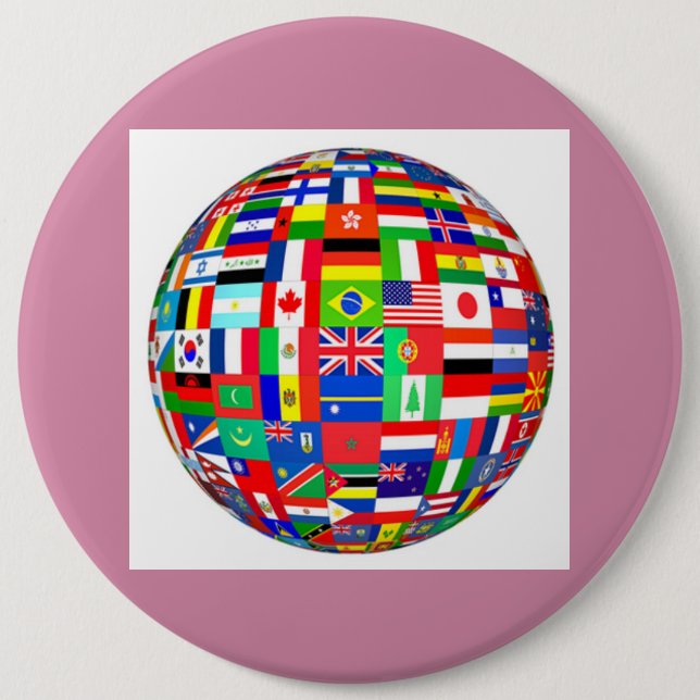 Badge Rond 15,2 Cm drapeaux de globe (Devant)