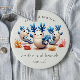 Badge Rond 15,2 Cm Drôle coloré Danser Nudibranchs et Coraux