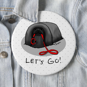 Badge Rond 15,2 Cm Drôle Let's Go! pour une promenade Chien Pékinois