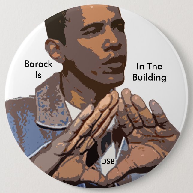 Badge Rond 15,2 Cm DSB soutient président désigné Obama (Devant)
