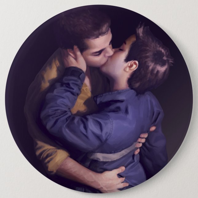 Badge Rond 15,2 Cm Dur - juste le baiser (bouton) (Devant)