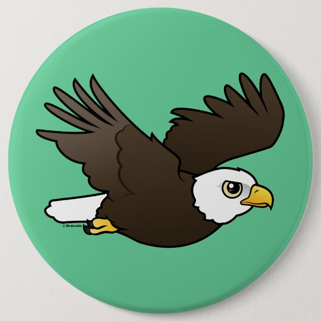 Badge Rond 15,2 Cm Eagle chauve en vol (Devant)