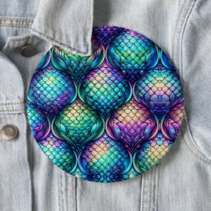 Badge Rond 15,2 Cm Échelles aquatiques colorées/irisées