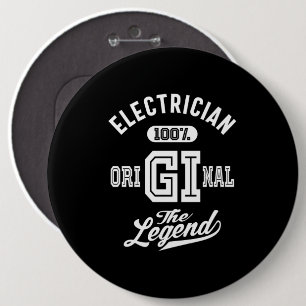 Badge Rond 15,2 Cm Electrician Job Title Cadeau