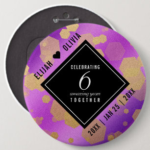 Badge Rond 15,2 Cm Elegant 6th Amethyst Wedding Anniversary