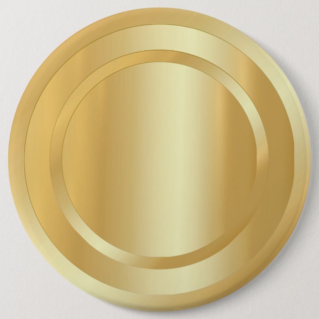 Badge Rond 15,2 Cm Elégant Faux Gold Look Glamour Modèle tendance (Devant)