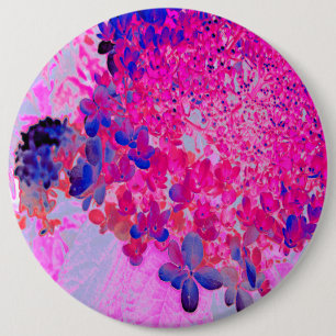 Badge Rond 15,2 Cm Elégant Fuchsia et bleu foncé Limelight Hydrangea
