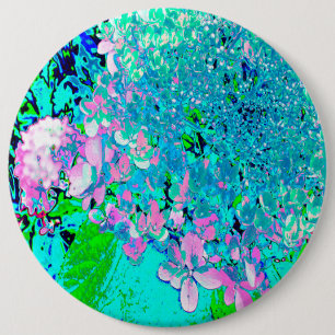 Badge Rond 15,2 Cm Élégant Limelight rose et bleu Hydrangea