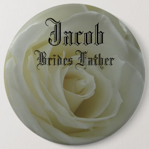 Badge Rond 15,2 Cm Élégant Rose élégant mariées classe Père Mariage
