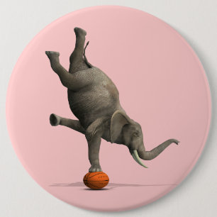 Badge Rond 15,2 Cm Eléphant artistique
