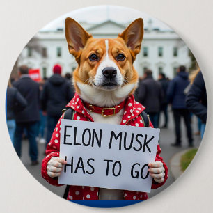 Badge Rond 15,2 Cm Elon Musk doit aller Dog Pin