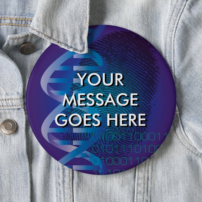 Badge Rond 15,2 Cm Empreinte génétique CSI personnalisée (En situation)