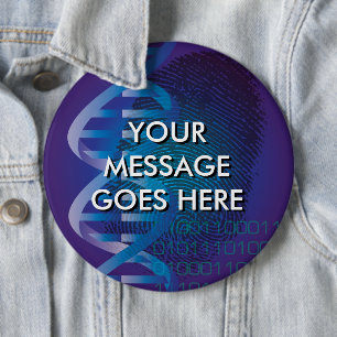 Badge Rond 15,2 Cm Empreinte génétique CSI personnalisée