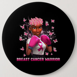 Badge Rond 15,2 Cm En Octobre Nous Portons Rose Black Femme Cancer Du