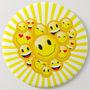 Badge Rond 15,2 Cm Encouragement Positivité Facteur De Sourire Soleil