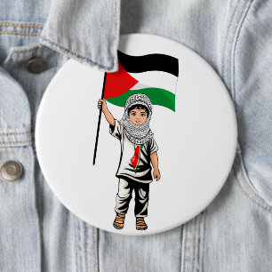 Badge Rond 15,2 Cm Enfant avec le drapeau de Keffiyeh Palestine