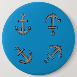 Badge Rond 15,2 Cm Ensemble d'Ancres pour bateaux à cartons