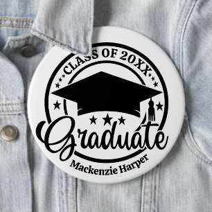 Badge Rond 15,2 Cm Épingle à bouton de remise de diplôme - Nom person