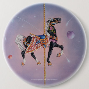 Badge Rond 15,2 Cm Épingles, boutons - Petaluma Carousel Cheval 2