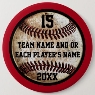 Badge Rond 15,2 Cm Épingles de baseball personnalisées rouges et noir