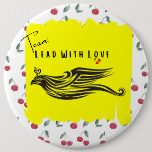 Badge Rond 15,2 Cm Équipe : Diriger avec le bouton Jumbo d'amour (6 p