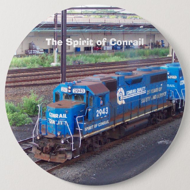 Badge Rond 15,2 Cm Esprit de Conrail - GP38 - PRR #2943 en peinture (Devant)