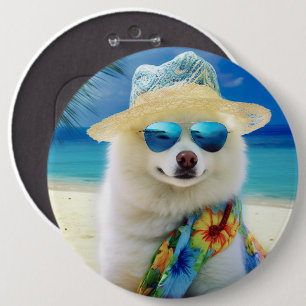 Badge Rond 15,2 Cm Esquimau américain sur la plage, cadeau d'été pour