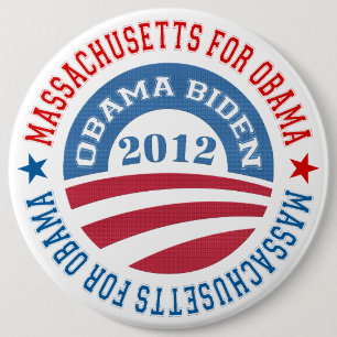 Badge Rond 15,2 Cm État Du Massachusetts Pour Obama-Obama Biden 2012