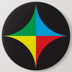 Badge Rond 15,2 Cm étoile rouge bleu jaune