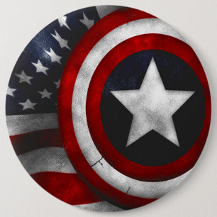 Badge Rond 15,2 Cm Étoiles et bandes/Colossal, Bouton rond 6 pouces