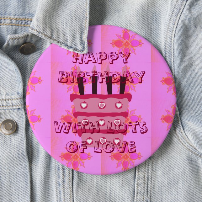 Badge Rond 15,2 Cm Extraordinaire Joyeux anniversaire avec beaucoup d (En situation)