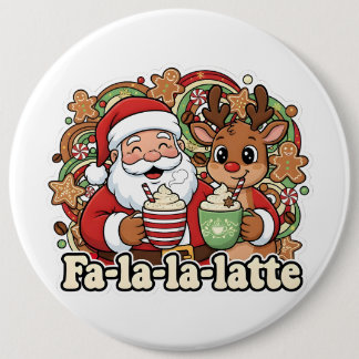 Badge Rond 15,2 Cm Fa-la-la-Latte