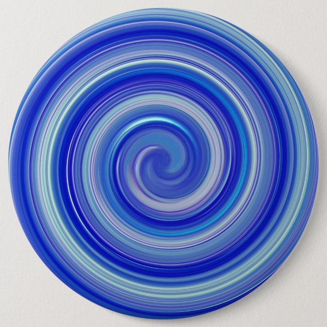 Badge Rond 15,2 Cm Fancy spirale bleue (Devant)