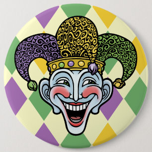Badge Rond 15,2 Cm Farceur de mardi gras
