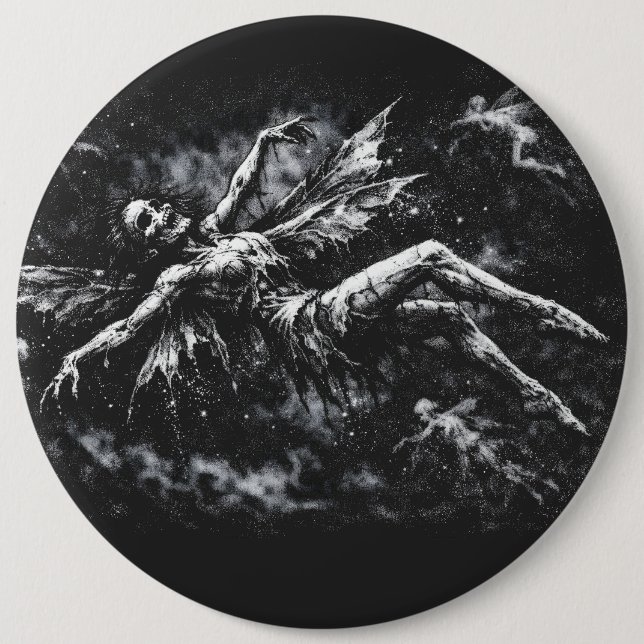 Badge Rond 15,2 Cm Fée morte par BurnsInHell (Devant)