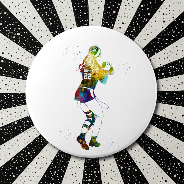 Badge Rond 15,2 Cm Female Flag Football Player (Créateur téléchargé)