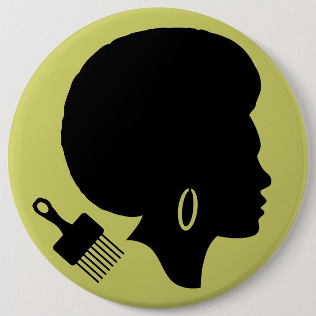 BADGE ROND 15,2 CM FEMME AFRO AVEC LA SÉLECTION AFRO (Devant)