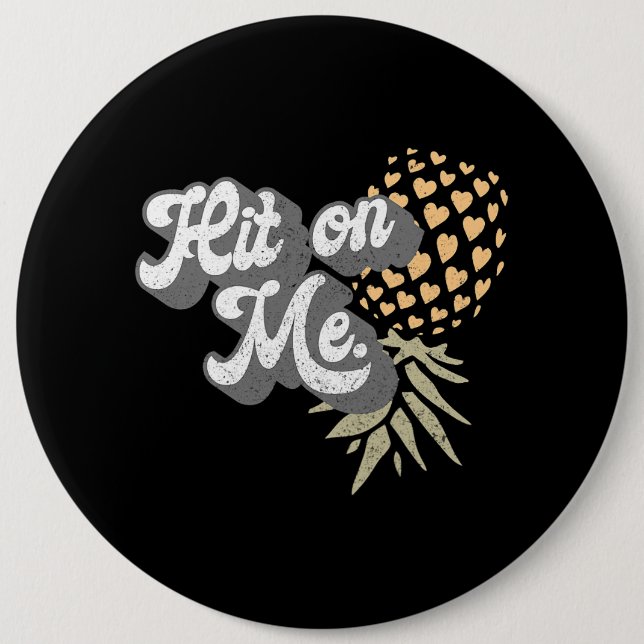 Badge Rond 15,2 Cm Femmes Hommes à l'envers de l'ananas subtil Swinge (Devant)