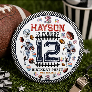 Badge Rond 15,2 Cm Fête d'anniversaire de football pour garçons