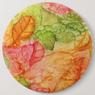 Badge Rond 15,2 Cm Feuilles d'automne