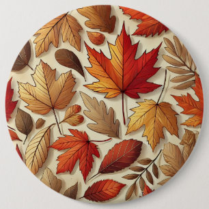 Badge Rond 15,2 Cm feuilles d'automne classiques