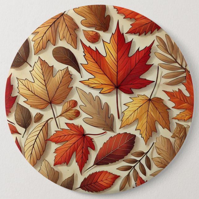 Badge Rond 15,2 Cm feuilles d'automne classiques (Devant)