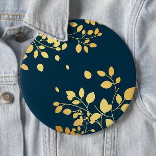 Badge Rond 15,2 Cm Feuilles d'or 8