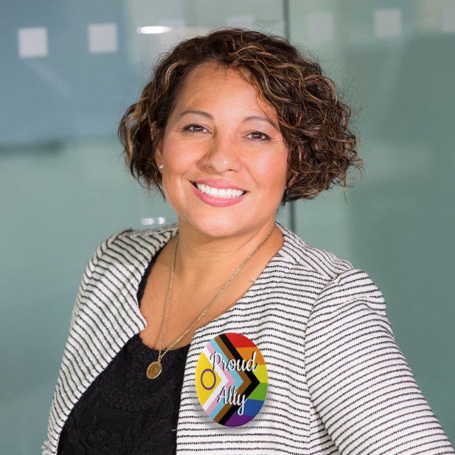 Badge Rond 15,2 Cm Fière Ally | Indicateur de fierté intersexe inclus (Créateur téléchargé)