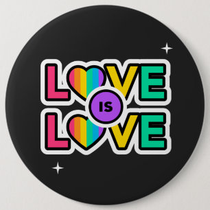 Badge Rond 15,2 Cm Fierté. L'amour est l'amour. Bouton Couleurs gai a