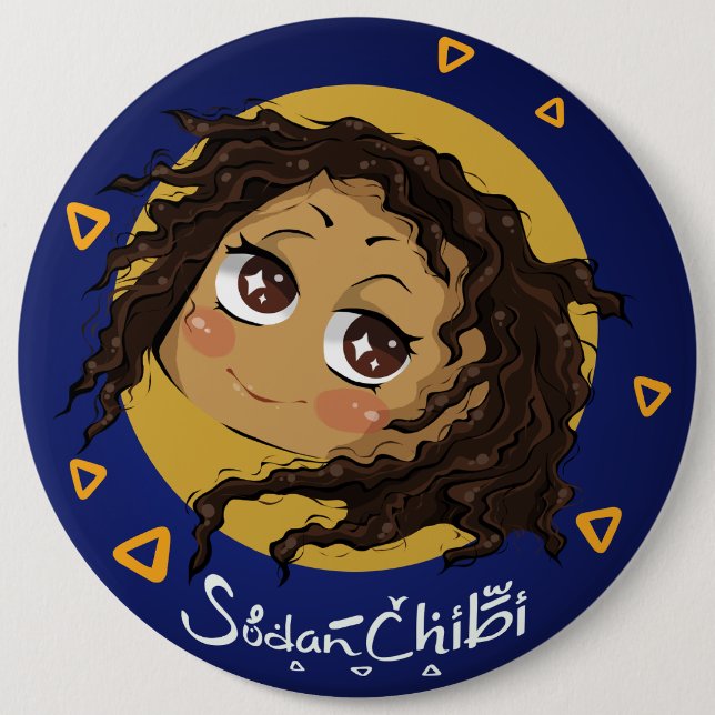Badge Rond 15,2 Cm fille Chibi (Devant)