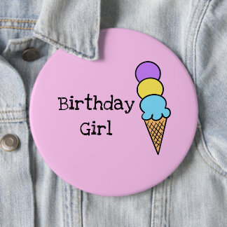 Badge Rond 15,2 Cm "Fille d'anniversaire"