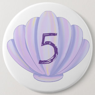 Badge Rond 15,2 Cm Fille d'anniversaire Coquillage sous la mer Fête